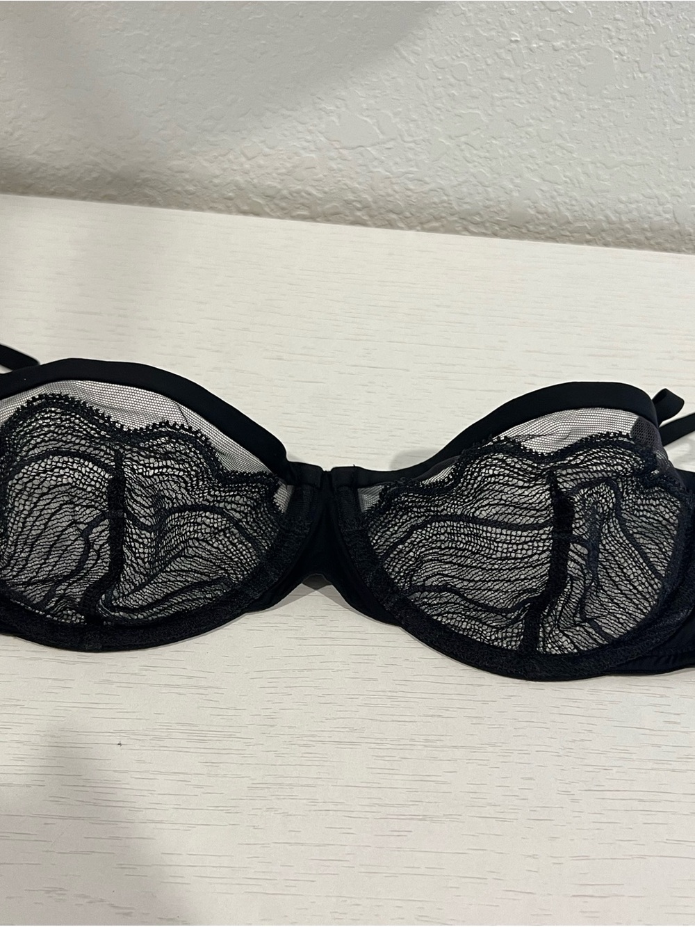 Calvin Klein Black Sheer Lace Underwire Bra